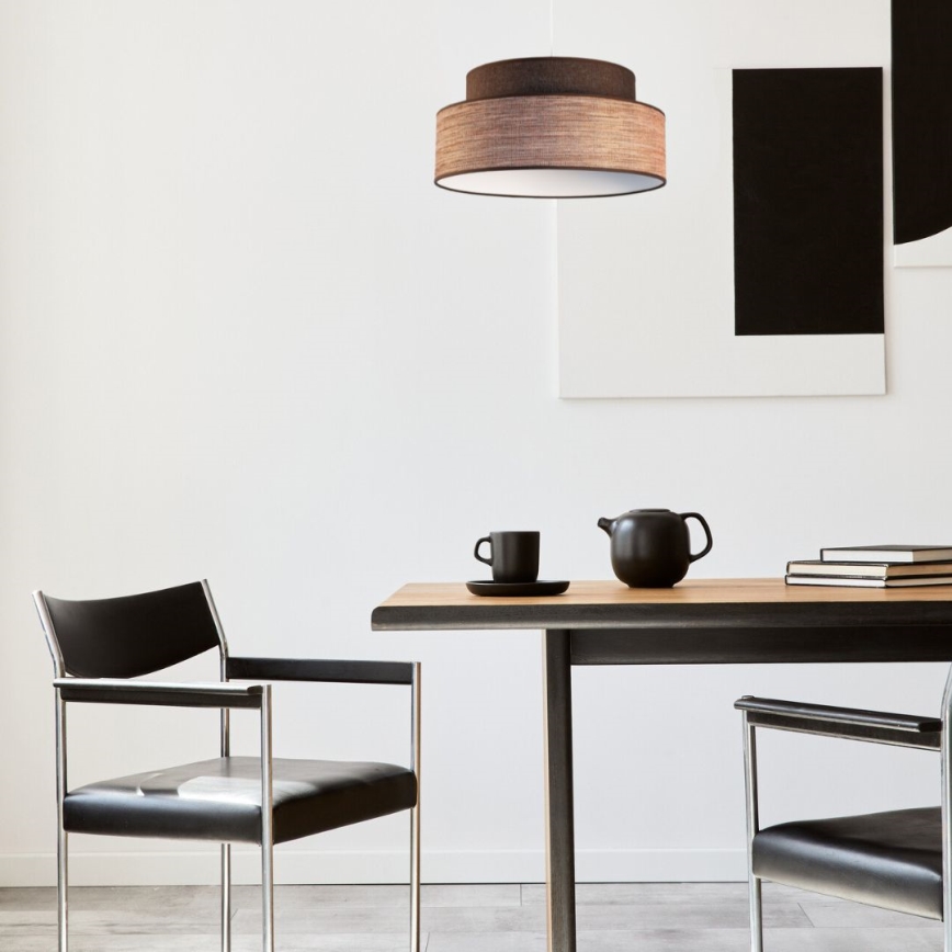 Підвісна люстра GRACE 1xE27/60W/230V діаметр 40 см коричневий/бежевий