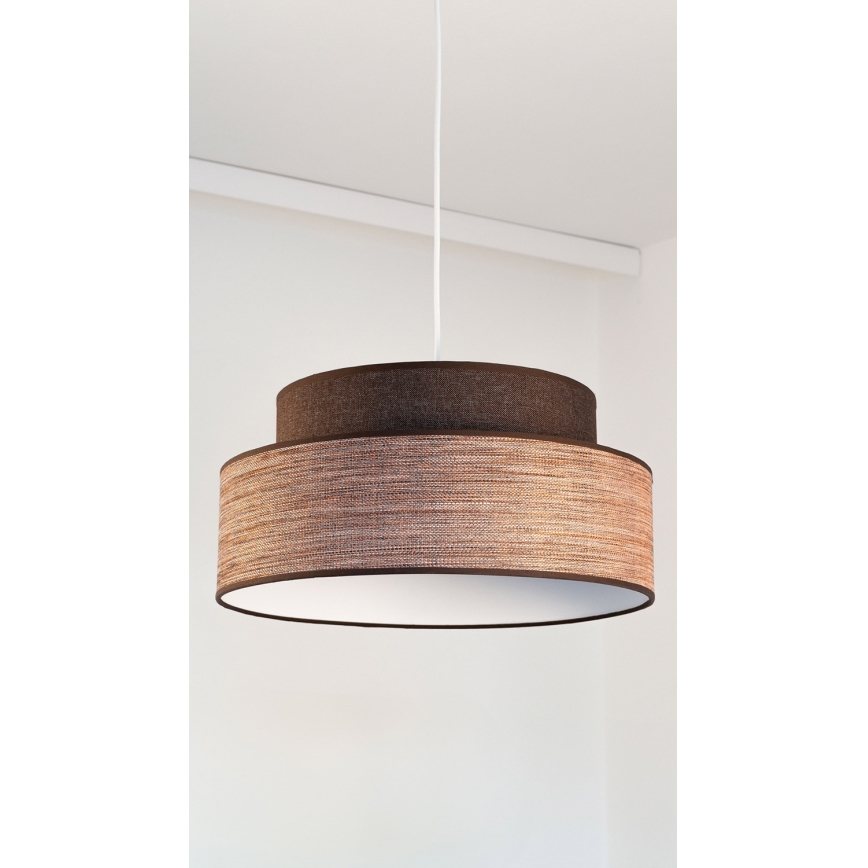 Підвісна люстра GRACE 1xE27/60W/230V діаметр 40 см коричневий/бежевий