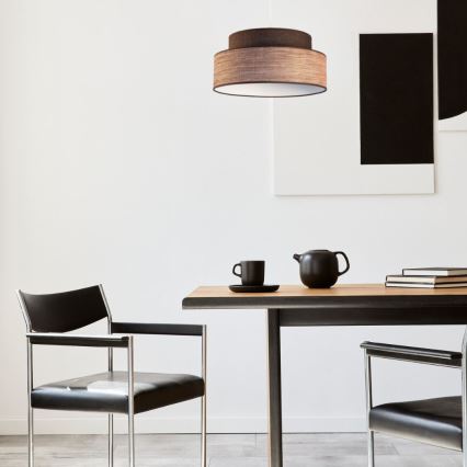 Підвісна люстра GRACE 1xE27/60W/230V діаметр 40 см коричневий/бежевий
