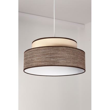 Підвісна люстра GRACE 1xE27/60W/230V діаметр 40 см кремовий/коричневий