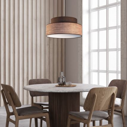 Підвісна люстра GRACE 1xE27/60W/230V коричневий/бежевий