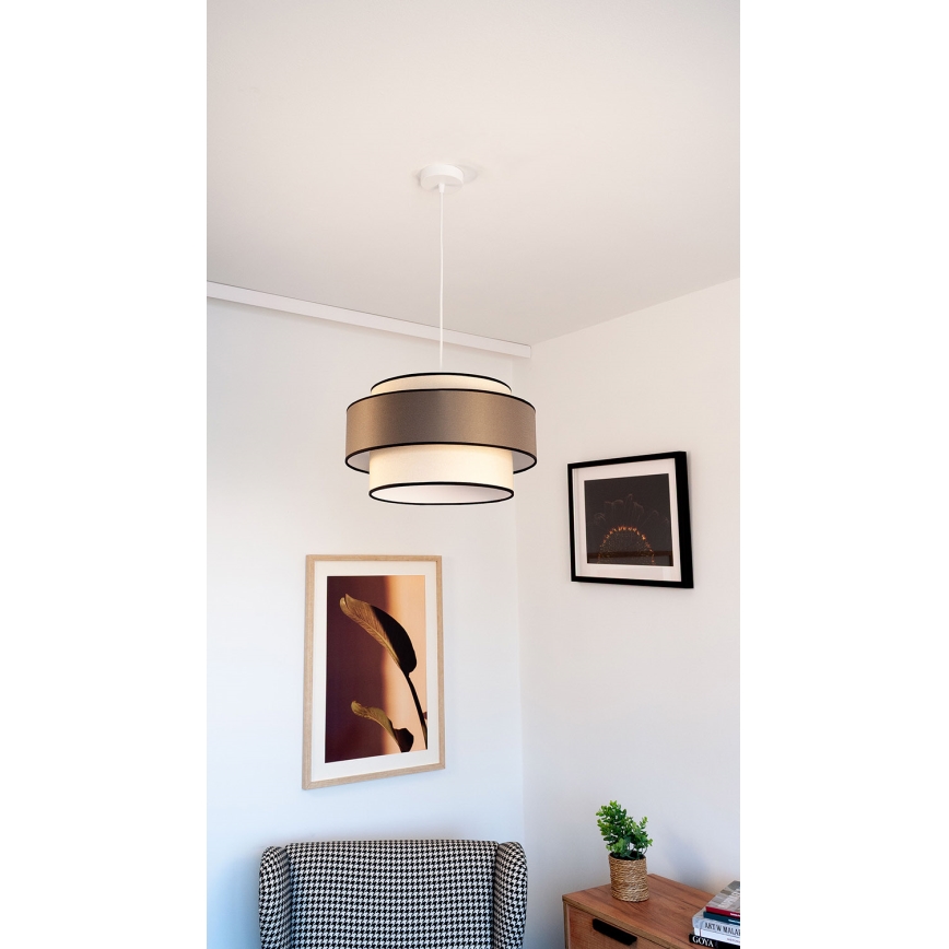 Підвісна люстра GRACE 1xE27/60W/230V кремовий/коричневий