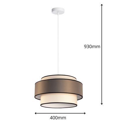 Підвісна люстра GRACE 1xE27/60W/230V кремовий/коричневий