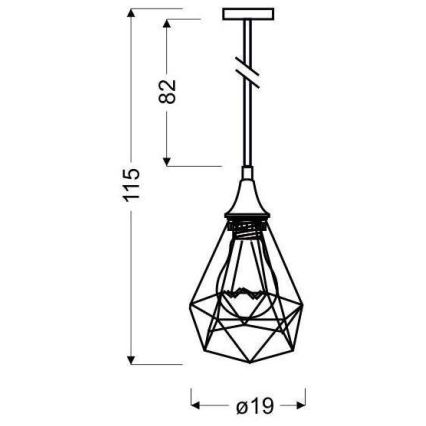 Підвісна люстра GRAF 1xE27/60W/230V