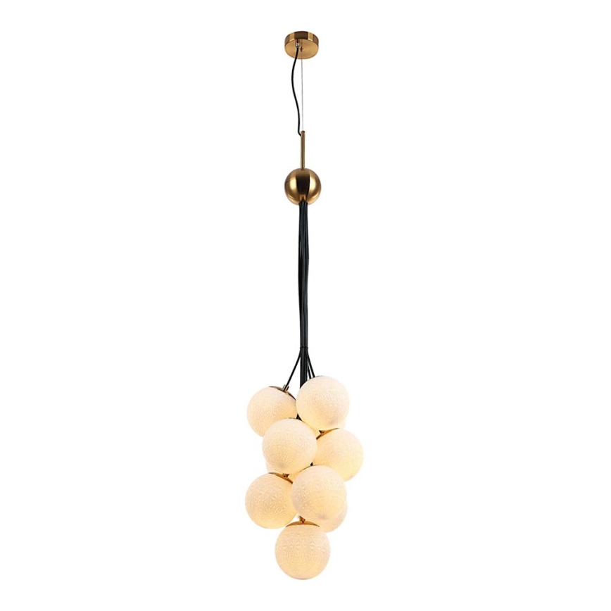 Підвісна люстра GRAPES 10xE27/7W/230V бронза/білий