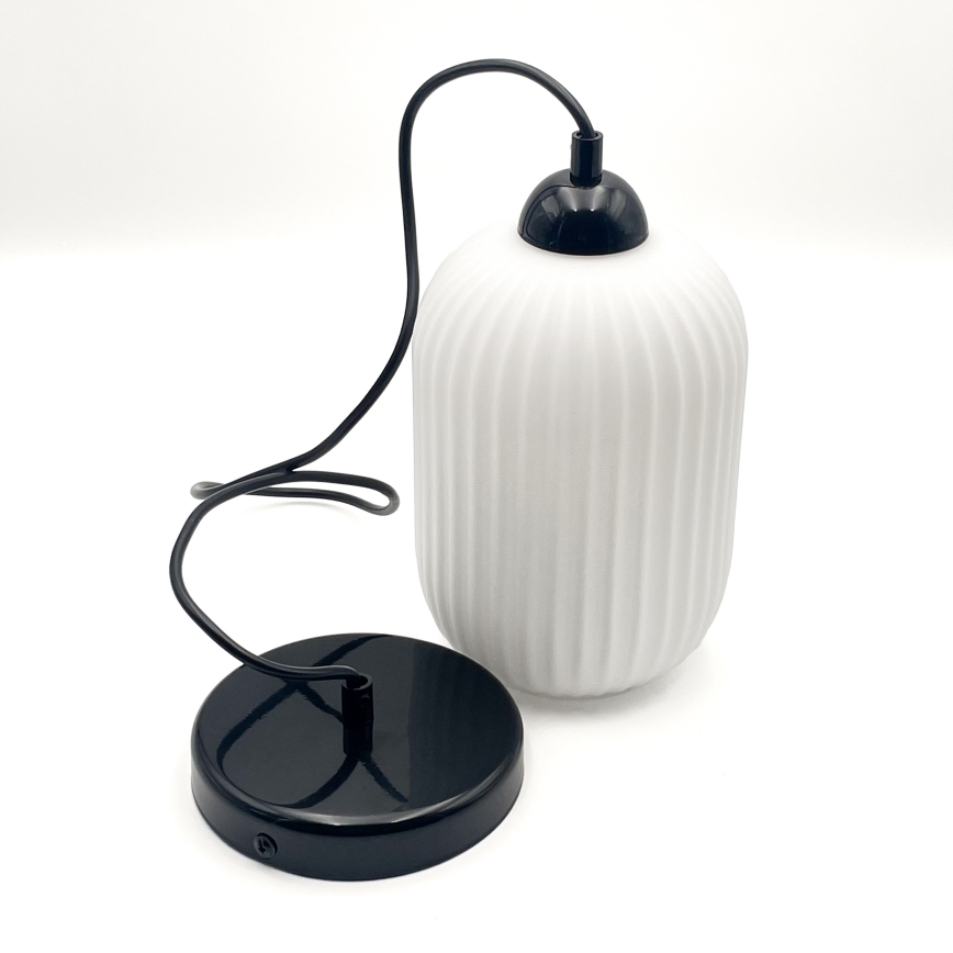 Підвісна люстра HARMA 1xE27/15W/230V діаметр 14 см білий/чорний