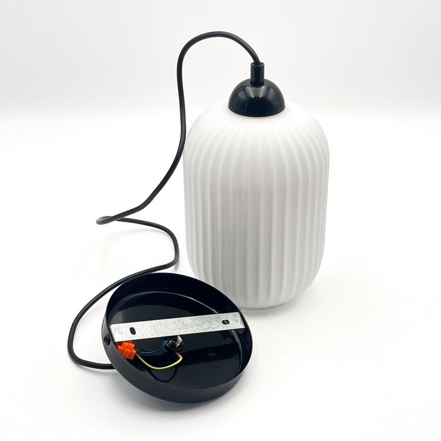 Підвісна люстра HARMA 1xE27/15W/230V діаметр 14 см білий/чорний