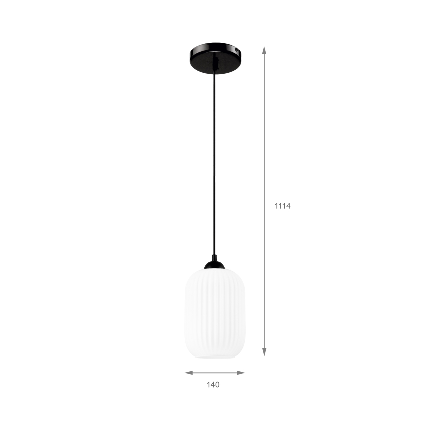 Підвісна люстра HARMA 1xE27/15W/230V діаметр 14 см білий/чорний