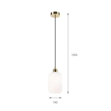 Підвісна люстра HARMA 1xE27/15W/230V діаметр 14 см білий/золотий