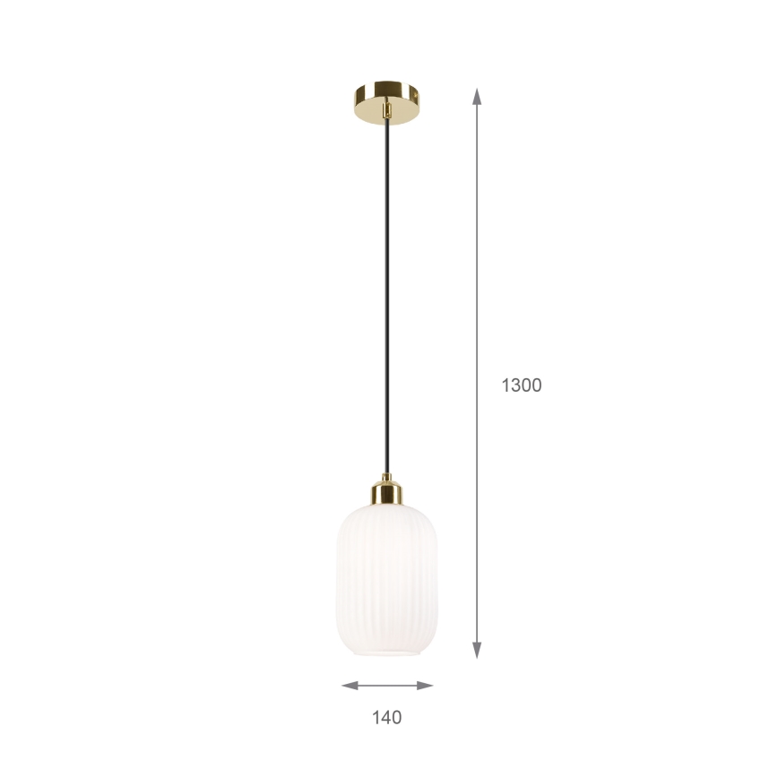 Підвісна люстра HARMA 1xE27/15W/230V діаметр 14 см білий/золотий