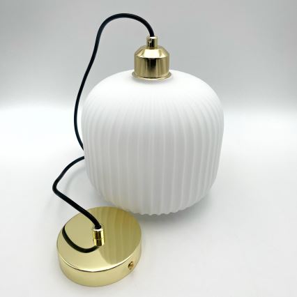 Підвісна люстра HARMA 1xE27/15W/230V діаметр 20 см білий/золотий