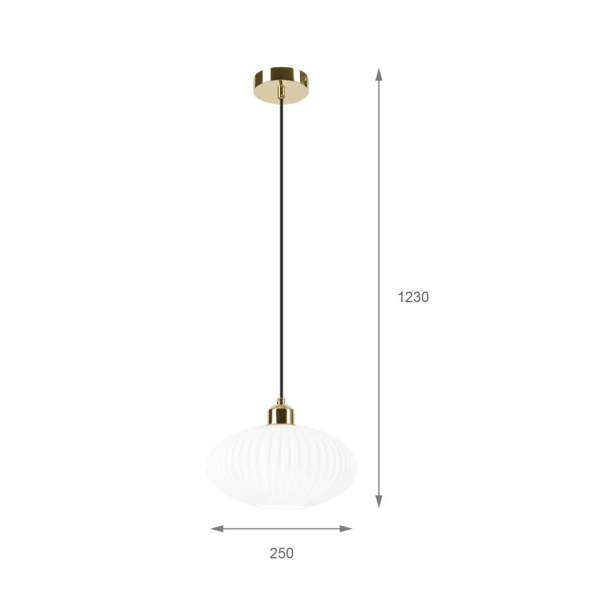 Підвісна люстра HARMA 1xE27/15W/230V діаметр 25 см білий/золотий