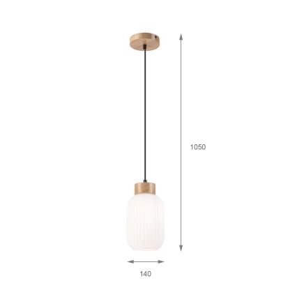 Підвісна люстра HARMONY 1xE27/15W/230V діаметр 14 см білий/дуб
