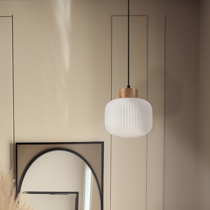 Підвісна люстра HARMONY 1xE27/15W/230V діаметр 20 см білий/дуб