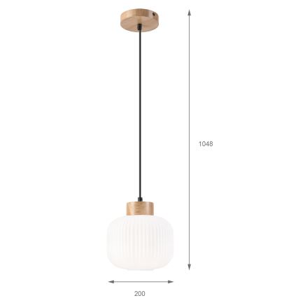 Підвісна люстра HARMONY 1xE27/15W/230V діаметр 20 см білий/дуб