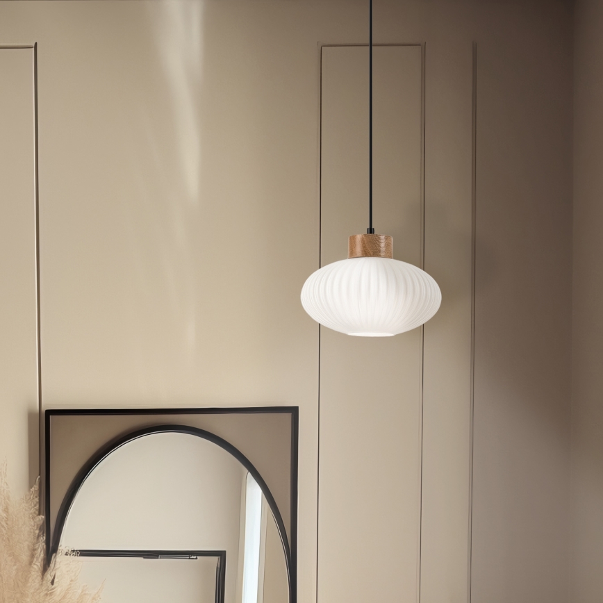 Підвісна люстра HARMONY 1xE27/15W/230V діаметр 25 см білий/дуб