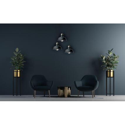 Підвісна люстра HEBE 3xE27/60W/230V чорний