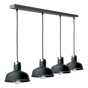Підвісна люстра HEBE 4xE27/60W/230V чорний