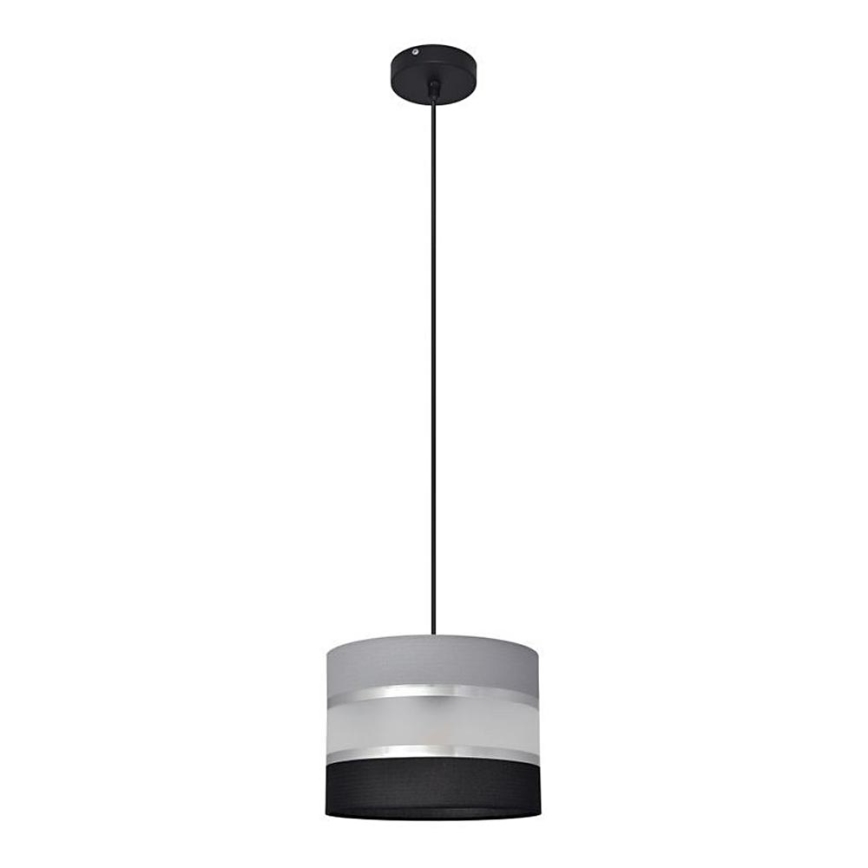 Підвісна люстра HELEN 1xE27/15W/230V діаметр 20 cm чорний/сірий/срібний