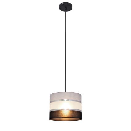 Підвісна люстра HELEN 1xE27/15W/230V діаметр 20 cm чорний/сірий/срібний