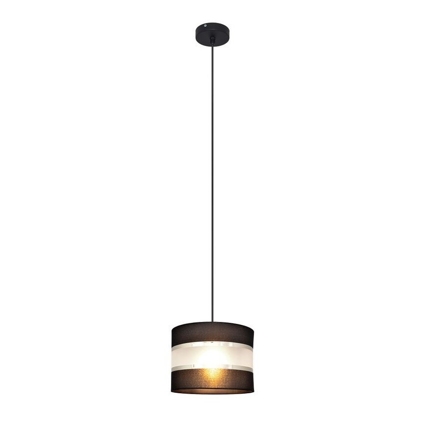 Підвісна люстра HELEN 1xE27/15W/230V діаметр 20 cm чорний/срібний