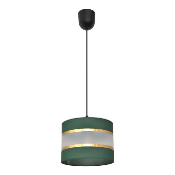 Підвісна люстра HELEN 1xE27/15W/230V діаметр 20 см зелена/золотиста