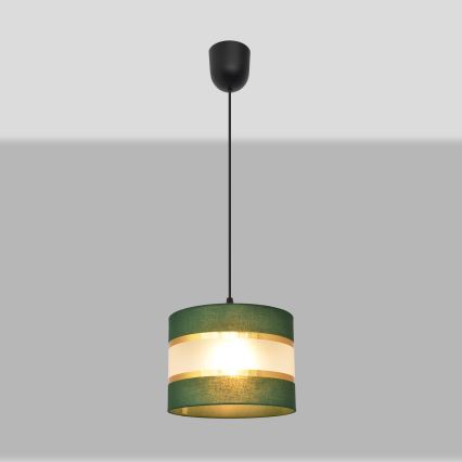 Підвісна люстра HELEN 1xE27/15W/230V діаметр 20 см зелена/золотиста