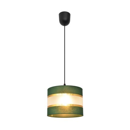 Підвісна люстра HELEN 1xE27/15W/230V діаметр 20 см зелена/золотиста