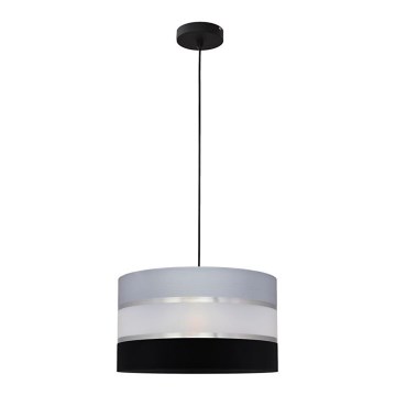 Підвісна люстра HELEN 1xE27/15W/230V діаметр 35 cm чорний/сірий/срібний