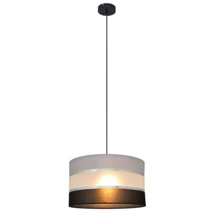 Підвісна люстра HELEN 1xE27/15W/230V діаметр 35 cm чорний/сірий/срібний