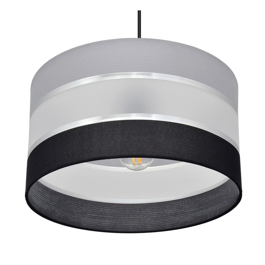 Підвісна люстра HELEN 1xE27/15W/230V діаметр 35 cm чорний/сірий/срібний