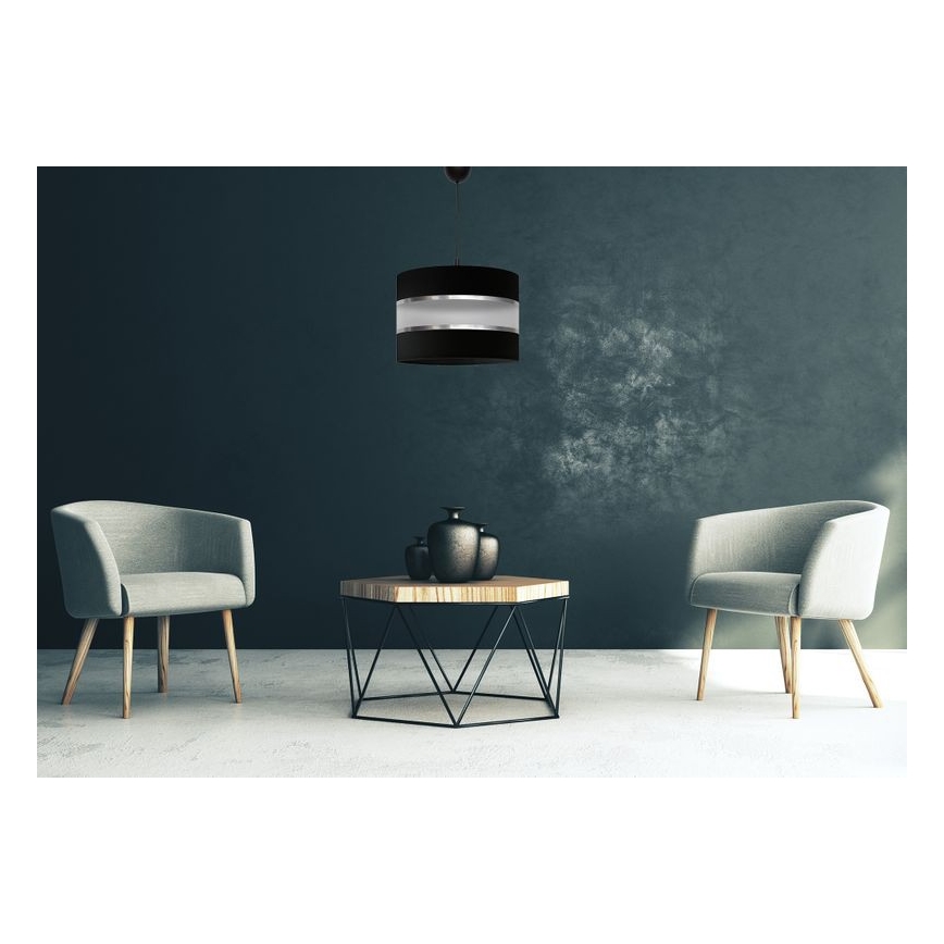 Підвісна люстра HELEN 1xE27/15W/230V діаметр 35 cm чорний/срібний