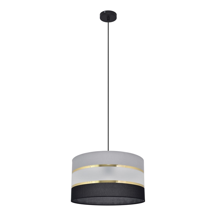 Підвісна люстра HELEN 1xE27/15W/230V діаметр 35 cm чорний/сірий/золотий