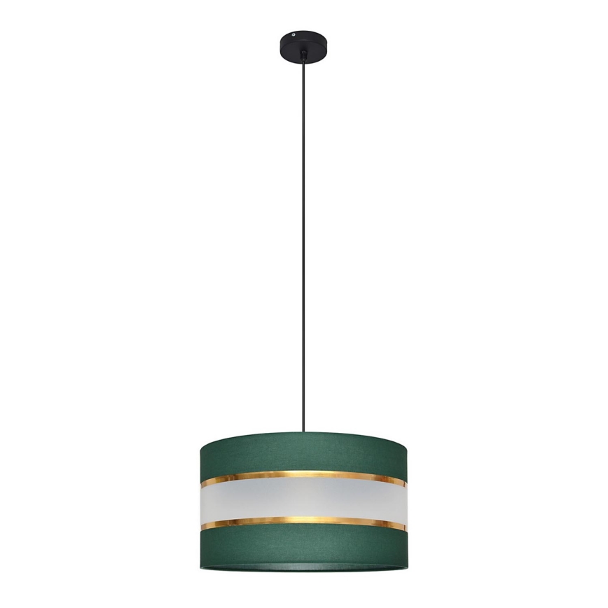 Підвісна люстра HELEN 1xE27/15W/230V діаметр 35 см зелена/золотиста