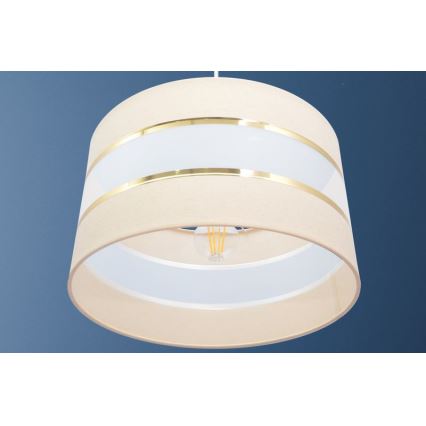 Підвісна люстра HELEN 1xE27/15W/230V діаметр 35 см кремовий/золотий