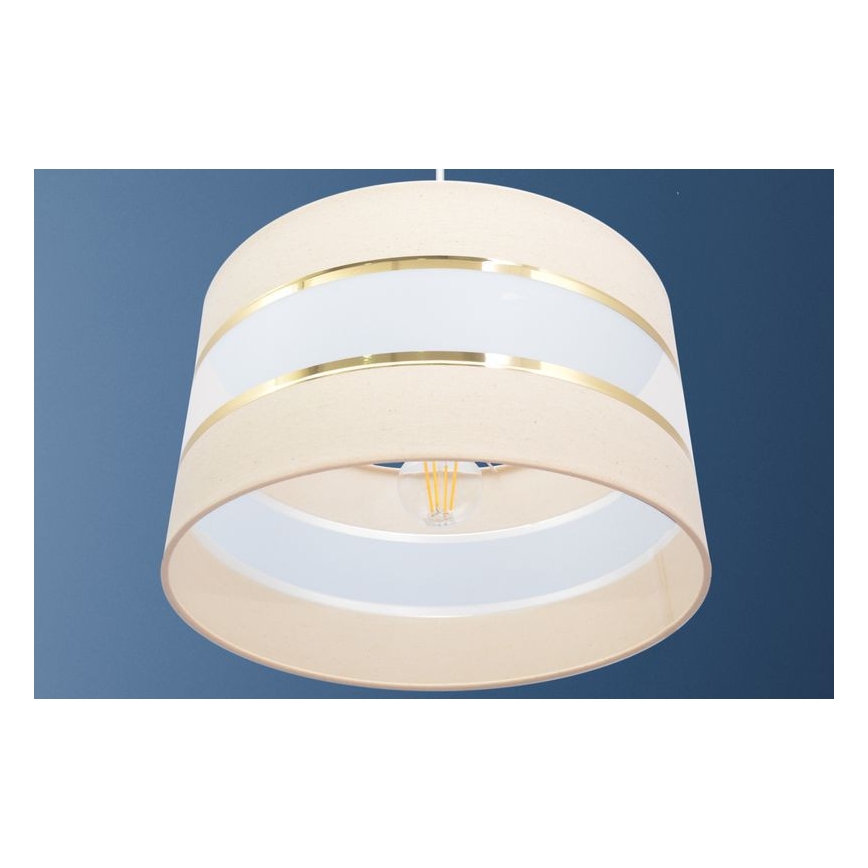 Підвісна люстра HELEN 1xE27/15W/230V діаметр 35 см кремовий/золотий