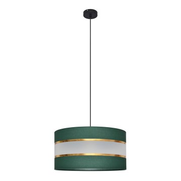 Підвісна люстра HELEN 1xE27/15W/230V діаметр 40 см зелена/золотиста