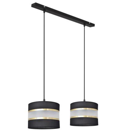 Підвісна люстра HELEN 2xE27/15W/230V чорний/золотий