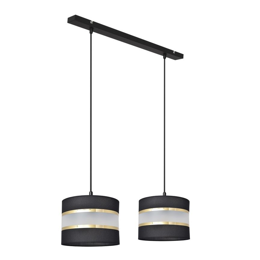 Підвісна люстра HELEN 2xE27/15W/230V чорний/золотий