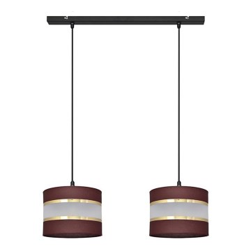 Підвісна люстра HELEN 2xE27/15W/230V коричневий/чорний/золотий