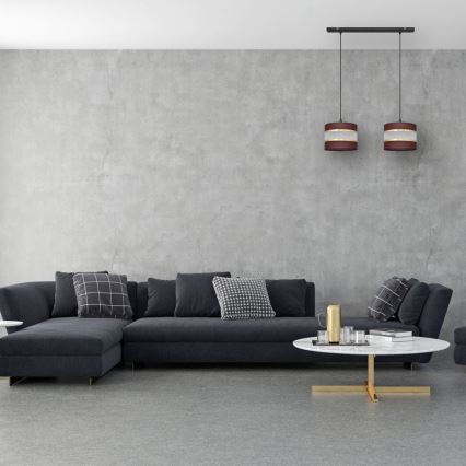 Підвісна люстра HELEN 2xE27/15W/230V коричневий/чорний/золотий