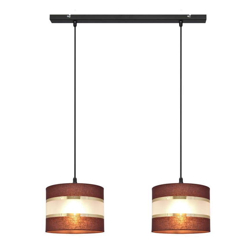 Підвісна люстра HELEN 2xE27/15W/230V коричневий/чорний/золотий