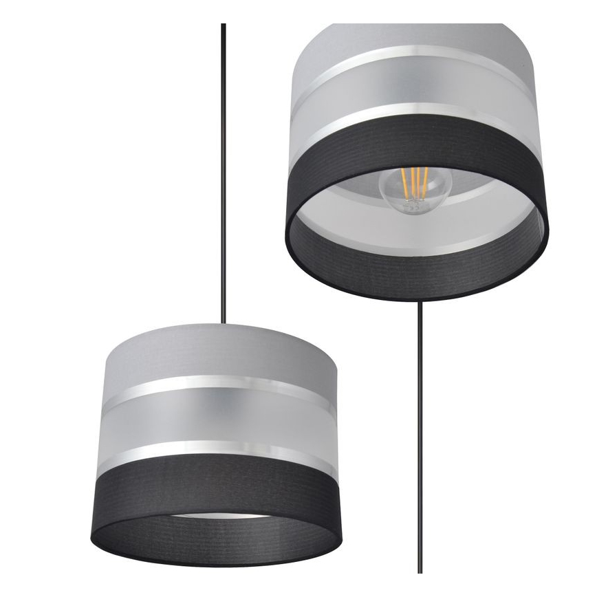 Підвісна люстра HELEN 3xE27/15W/230V чорний/сірий/срібний