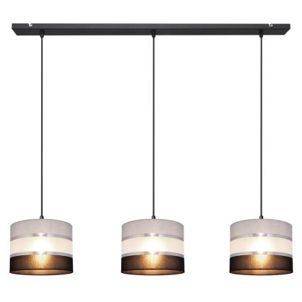 Підвісна люстра HELEN 3xE27/15W/230V чорний/сірий/срібний