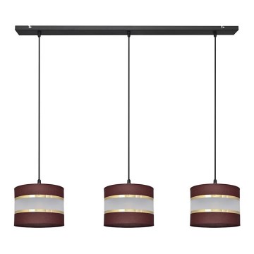 Підвісна люстра HELEN 3xE27/15W/230V коричневий/чорний/золотий