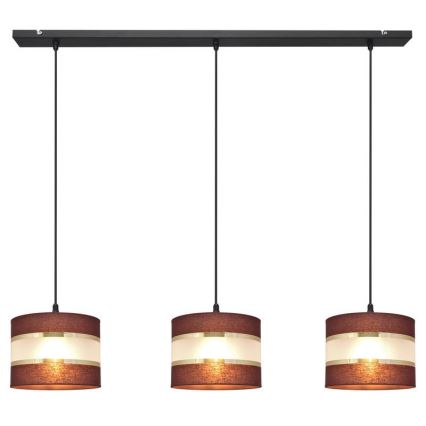 Підвісна люстра HELEN 3xE27/15W/230V коричневий/чорний/золотий