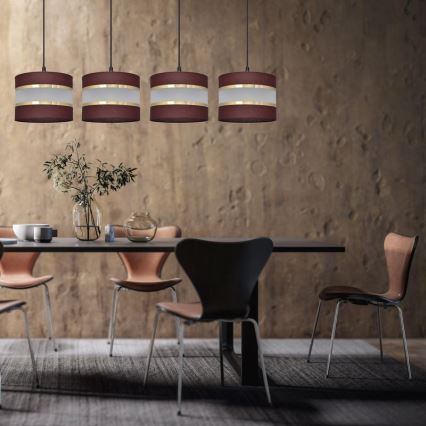 Підвісна люстра HELEN 4xE27/15W/230V коричневий/чорний/золотий