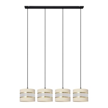 Підвісна люстра HELEN 4xE27/15W/230V кремовий/чорний/золотий