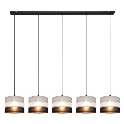 Підвісна люстра HELEN 5xE27/15W/230V чорний/сірий/срібний