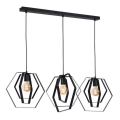 Підвісна люстра HEXAGON 3xE27/60W/230V чорний